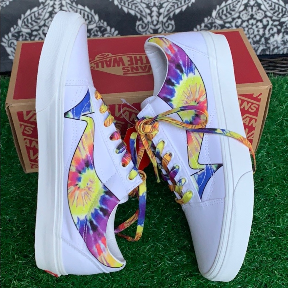 VANS OLD SKOOL WARP TRUE WHITE/TIE DYE WMNS - Picture 3 of 16